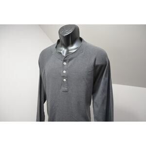 The Normal Brand Henley Sweat Shirt Gray Long Sleeve Stretch Mens Size 2XL XXL